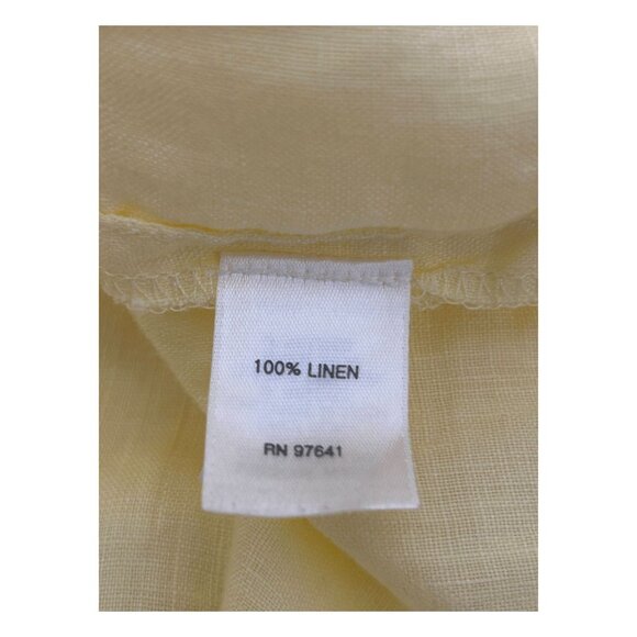 J. Jill Love Linen Womens XS Button-Up Shirt Light Yellow - Picture 7 of 10